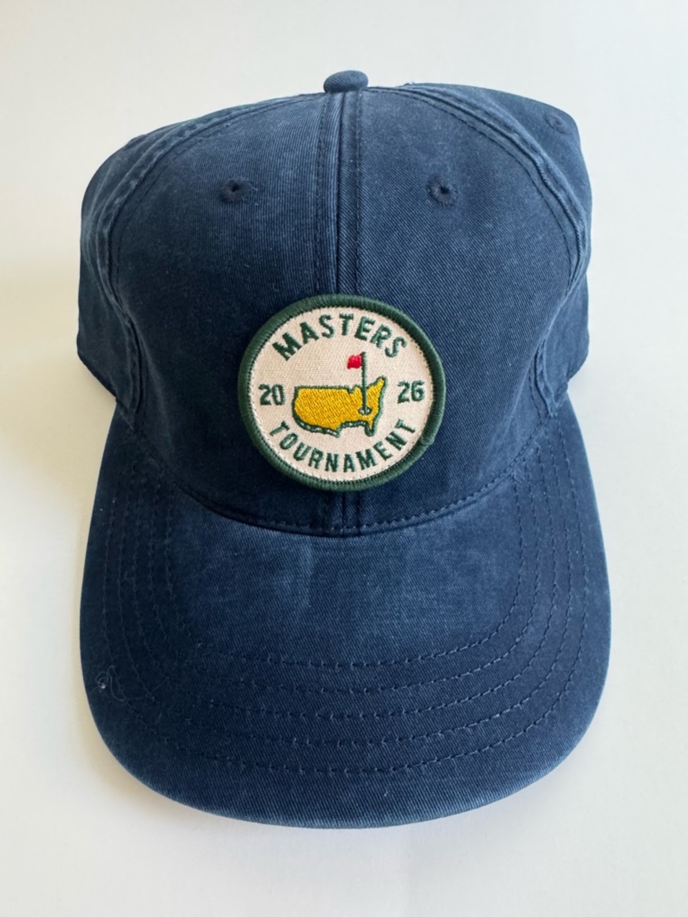 Masters 2026 Embroidered Navy Blue Golf Cap. Brushed cotton.